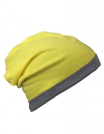 Myrtle Beach heather zomer beanie MB6577 geel melange - donker grijs