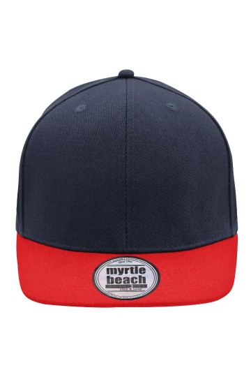 Myrtle Beach 6 panelen Pro cap style MB6634 marineblauw rood