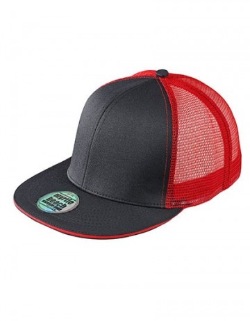 Myrtle Beach 6 panelen Pro cap mesh MB6635 zwart rood