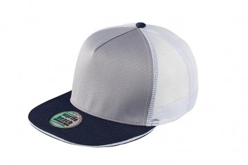 Myrtle Beach 5 panelen Pro Cap Mesh MB6636 lichtgrijs marineblauw