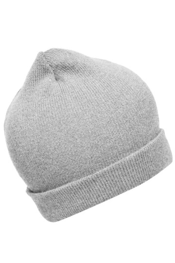 Myrtle Beach gebreide promotie beanie MB7112 lichtgrijsmelange