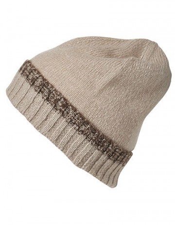 Myrtle Beach Traditionele Beanie en Sjaal MB7116 beige bruinmelange