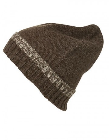 Myrtle Beach Traditionele Beanie en Sjaal MB7116 bruinmelange beige