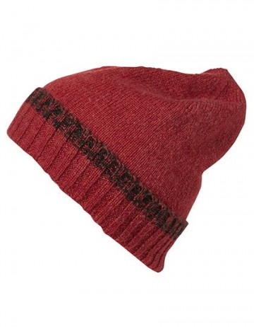 Myrtle Beach Traditionele Beanie en Sjaal MB7116 rood antracietmelange