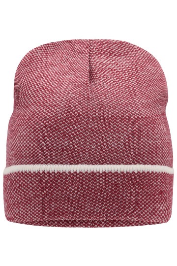 Myrtle Beach elegant gebreide Beanie MB7117 indianenrood wit