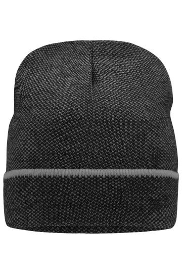 Myrtle Beach elegant gebreide Beanie MB7117 zwart zilver