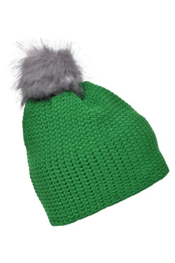 Myrtle Beach fijn gehaakte beanie MB7120 varengroen zilver