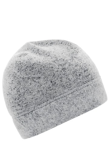 Myrtle Beach gebreide werk fleece beanie MB7121 witmelange zwart