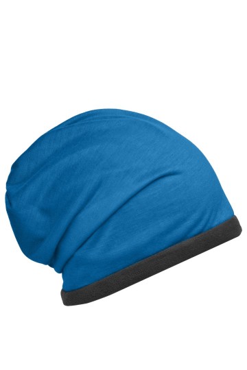 Myrtle Beach Fleece beanie MB7131 helderblauw carbon