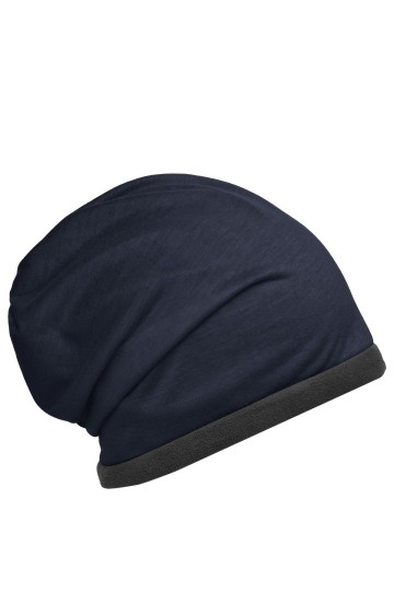 Myrtle Beach Fleece beanie MB7131 marineblauw carbon