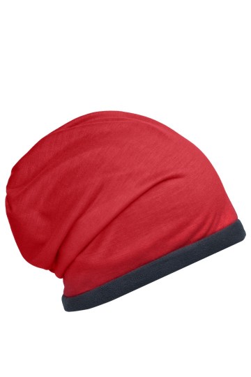Myrtle Beach Fleece beanie MB7131 rood carbon