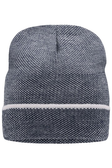 Myrtle Beach elegant gebreide Beanie MB7117 marineblauw wit