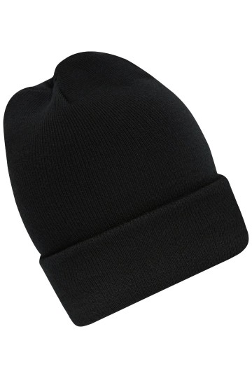 MB7139 Myrtle Beach Beanie met hoge rand zwart zij