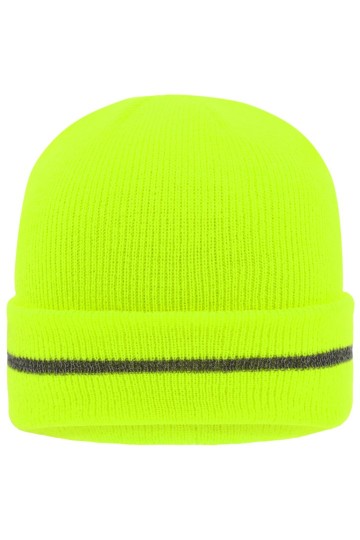 Myrtle Beach MB7141 reflecterende Beanie felgeel zilver