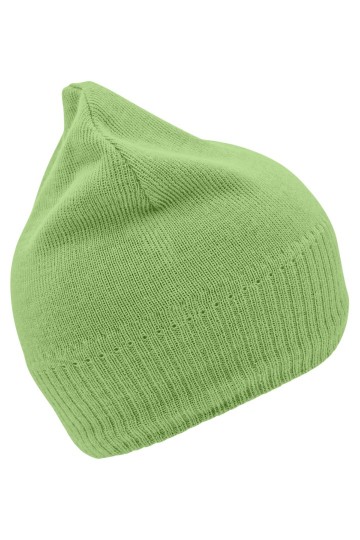 Myrtle Beach gebreide beanie met fleece inzet MB7925 limoengroen
