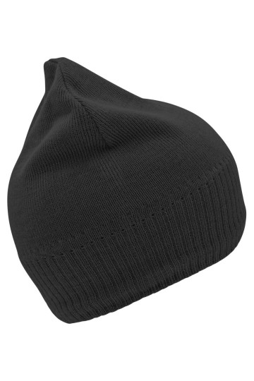 Myrtle Beach gebreide beanie met fleece inzet MB7925 zwart