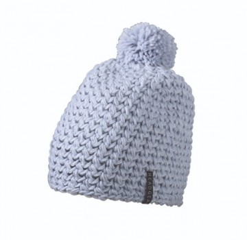 Myrtle Beach Unicolor gehaakte muts met pompoen MB7939 zilver