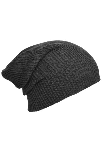 Myrtle Beach gebreide lange beanie MB7955 donkergrijsmelange