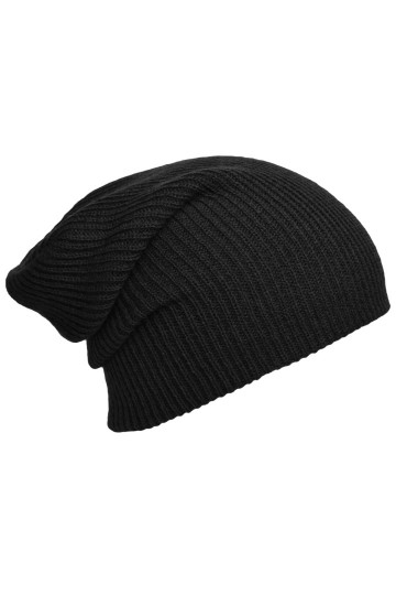Myrtle Beach gebreide lange beanie MB7955 zwart