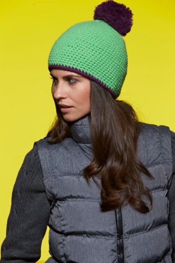 Myrtle Beach gehaakt muts met pompoen en contrast rand MB7964