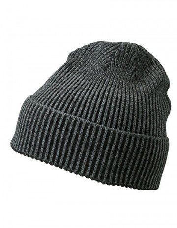 Myrtle Beach Ribbed Beanie MB7988 antraciet 0 zwart