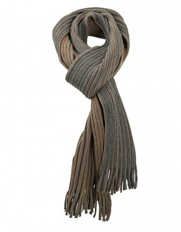 Myrtle Beach Ribbed sjaal MB7989 donker olijf groen - antraciet