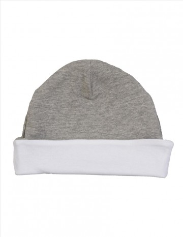 BZ44 Babybugz omkeerbare muts wit/heather grijs