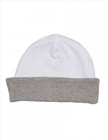 BZ44 Babybugz omkeerbare muts wit/heather grijs
