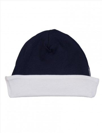 BZ44 Babybugz omkeerbare muts wit/nautisch blauw
