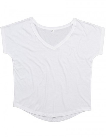 MM147 Mantis dames Loose Fit V-Neck T wit