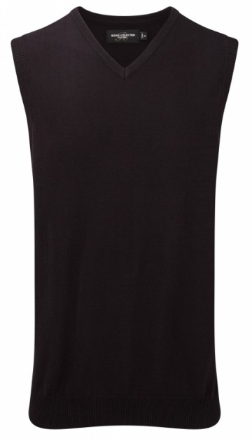 Russell gebreide mouwloze pullover met V-hals