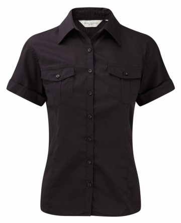 Russell Twill Shirt met korte rolmouwen