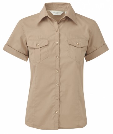Russell Twill Shirt met korte rolmouwen