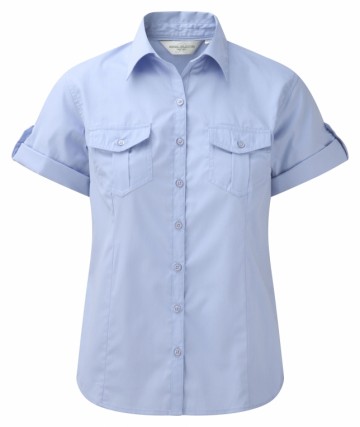 Russell Twill Shirt met korte rolmouwen
