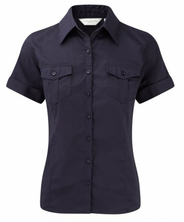 Russell Twill Shirt met korte rolmouwen