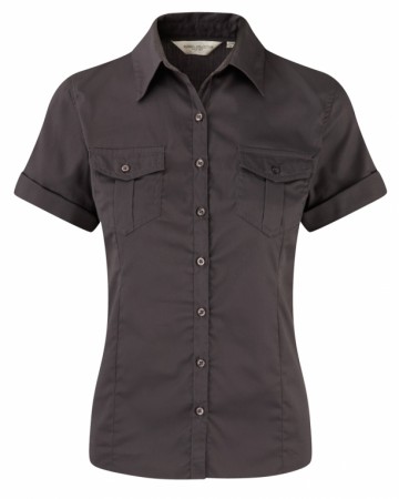Russell Twill Shirt met korte rolmouwen