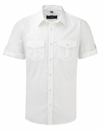 Russell Twill Shirt met korte rolmouwen