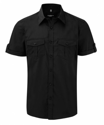 Russell Twill Shirt met korte rolmouwen