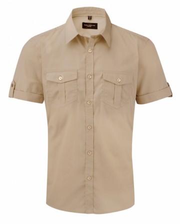 Russell Twill Shirt met korte rolmouwen