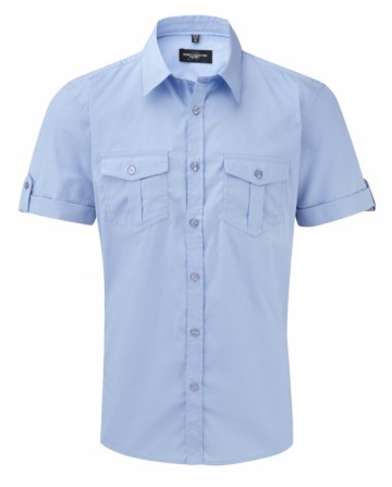 Russell Twill Shirt met korte rolmouwen