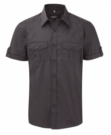 Russell Twill Shirt met korte rolmouwen