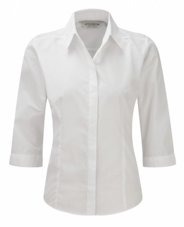 Russell Poplin Shirt met 3/4 mouwen