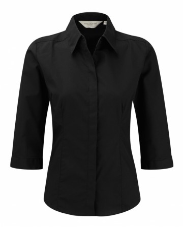 Russell Poplin Shirt met 3/4 mouwen