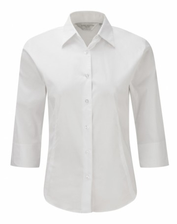 Russell Poplin Strecth Shirt Easy Care met 3/4 mouw