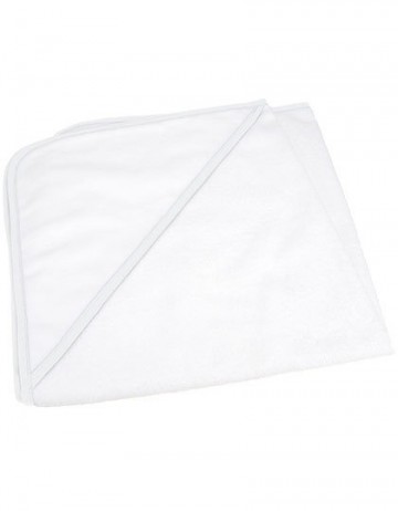 ARTG Babiezz® All-Over Sublimatie handdoek met kap 2 kleurig AR892 wit en wit