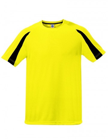 SW309 Starworld Contrast Performance T-shirt fluo geel   zwart