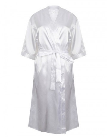 TC dames satijnen badjas TC054 wit