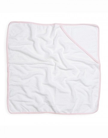TC baby handdoek met kap TC36 wit met rose