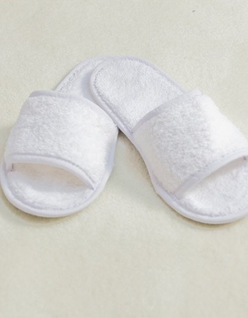 TC Classic katoenen slippers open teen TC64 wit