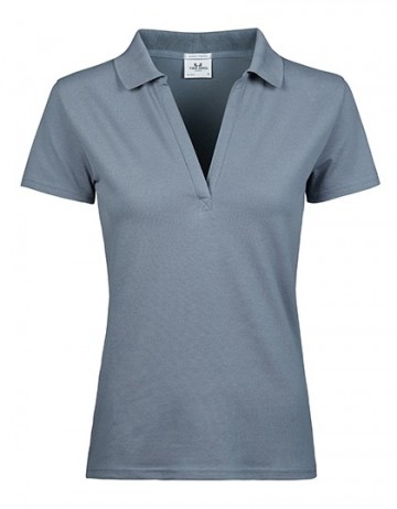 TJ1409 Tee Jays Luxury Stretch V-neck polo dames flintstone